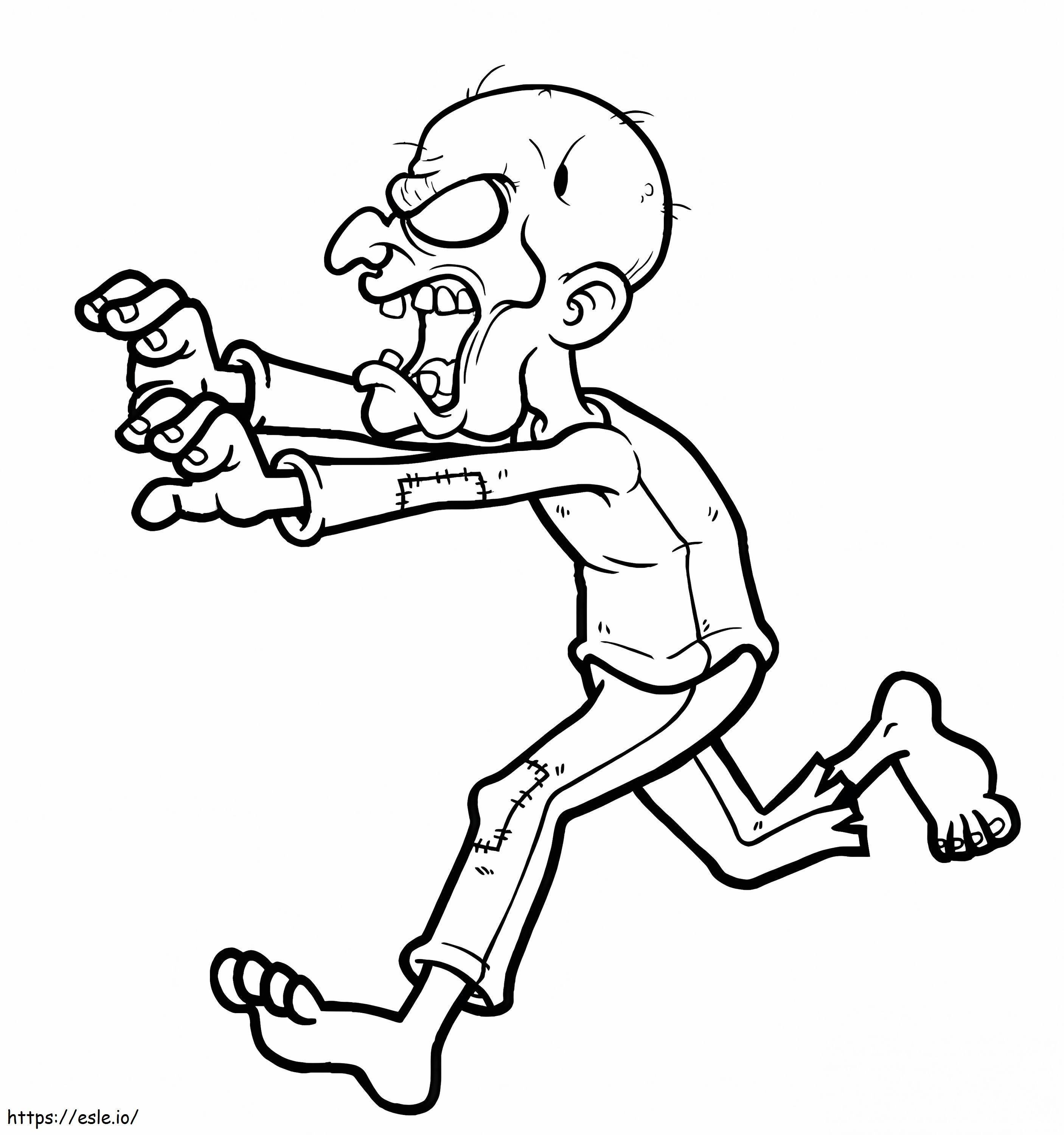 Juokseva zombie värityskuva