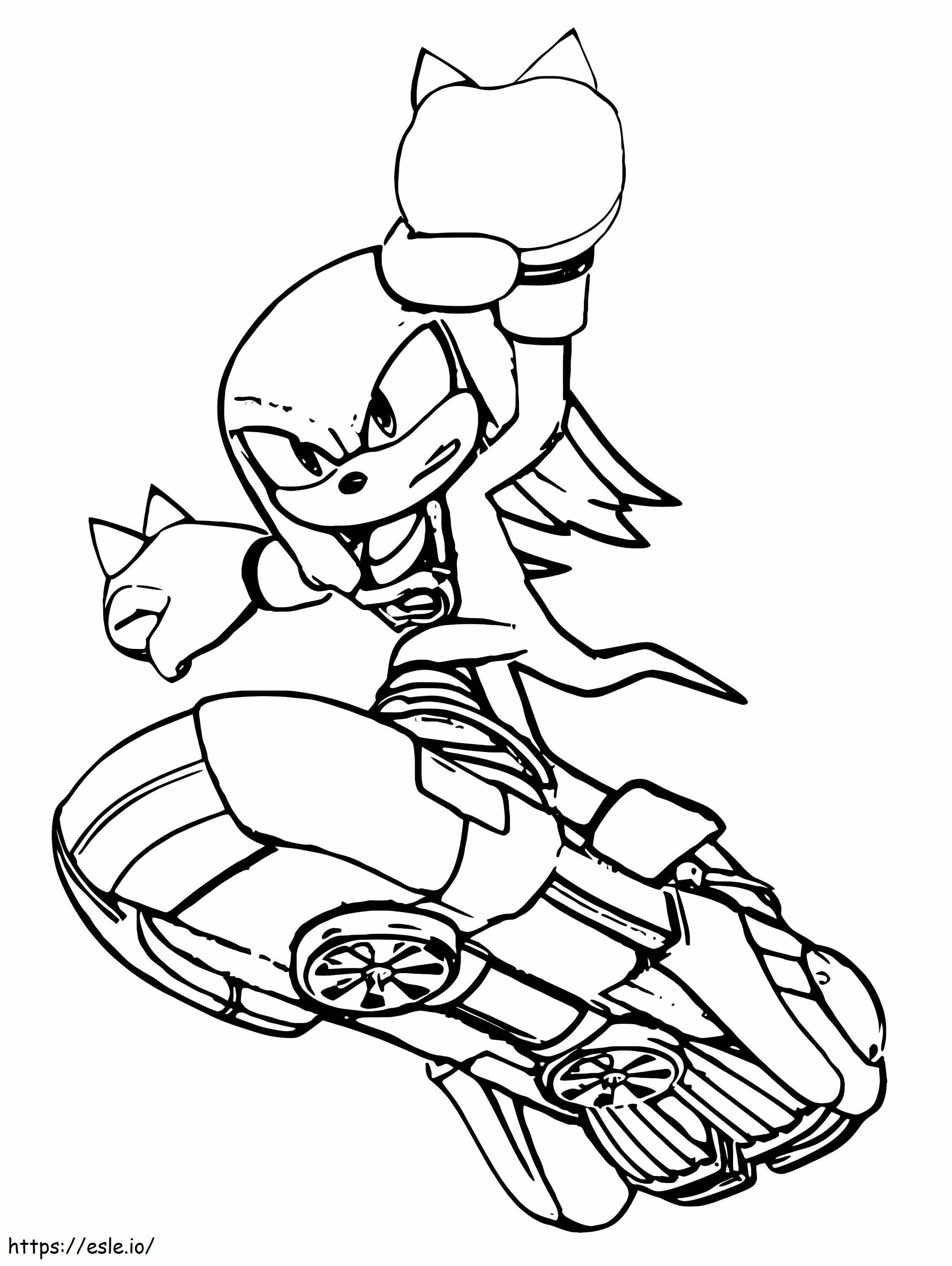 Knuckles The Echidna On Board coloring page