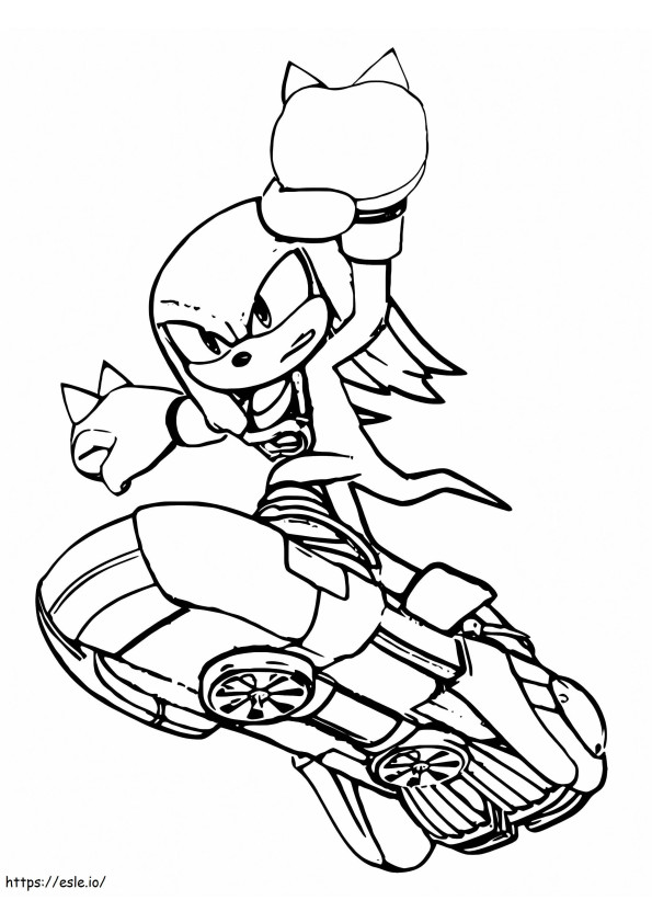 Knuckles The Echidna On Board coloring page
