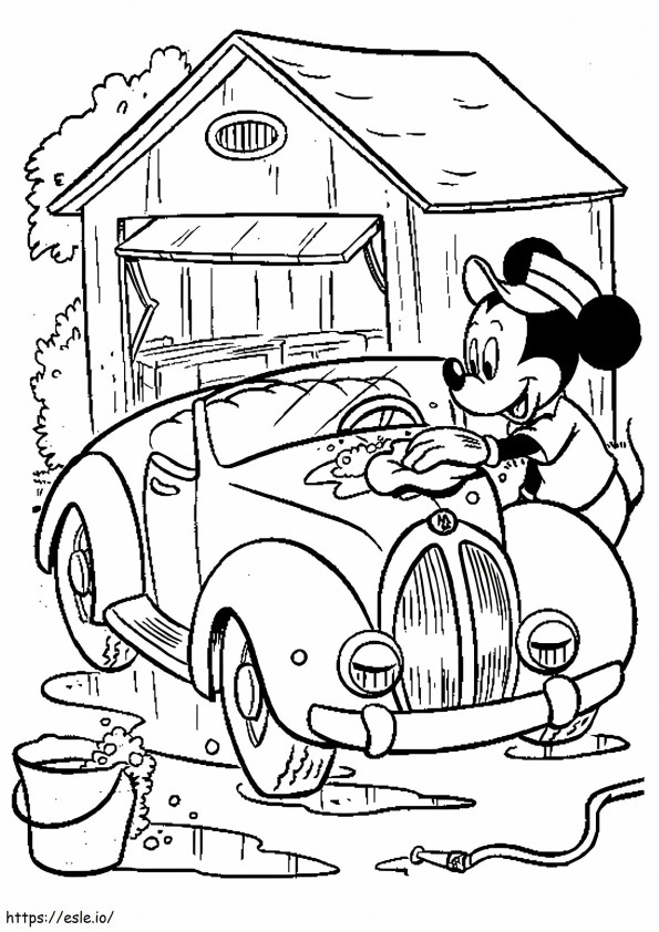 1528099613 The Mickey Washes His Car A4 coloring page