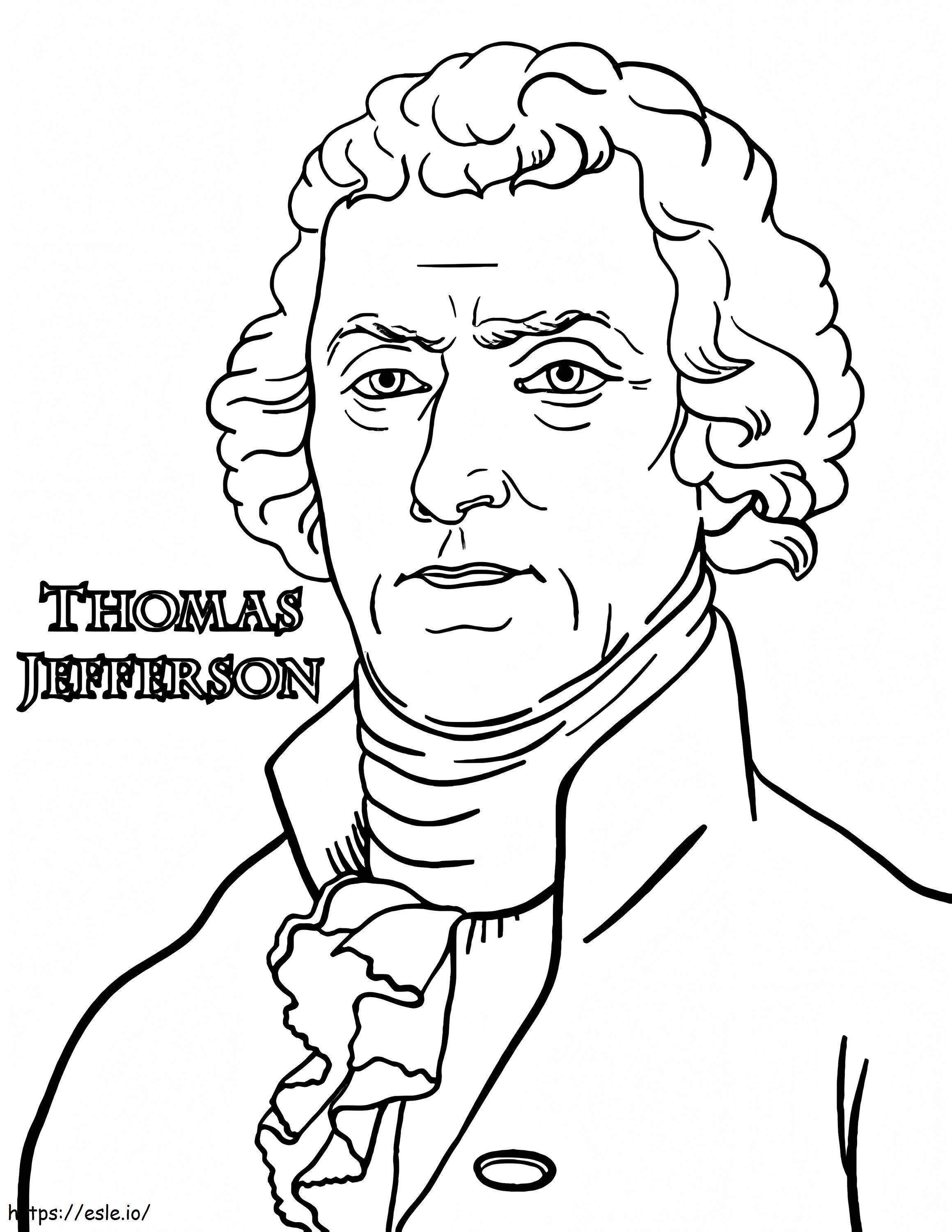 Presidente stampabile gratuitamente Thomas Jefferson da colorare
