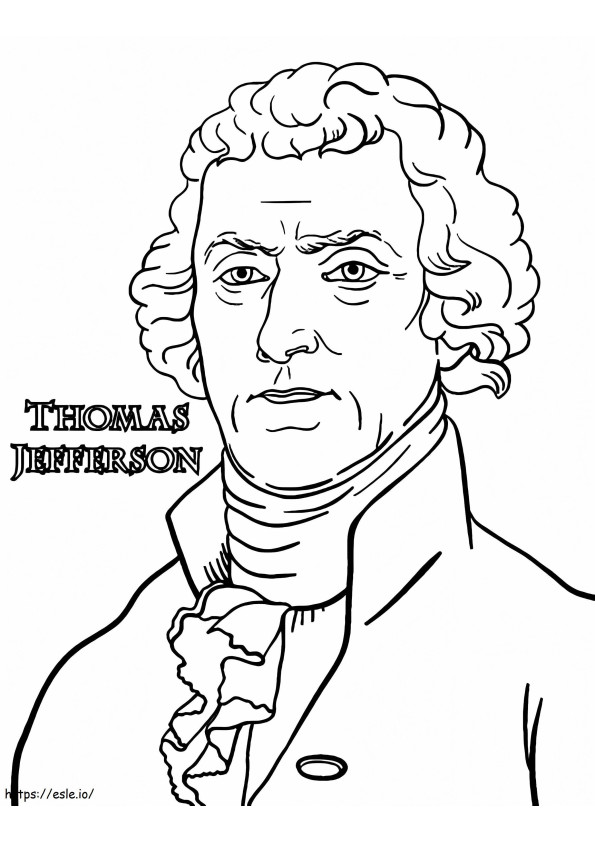 Ilmainen tulostettava presidentti Thomas Jefferson värityskuva