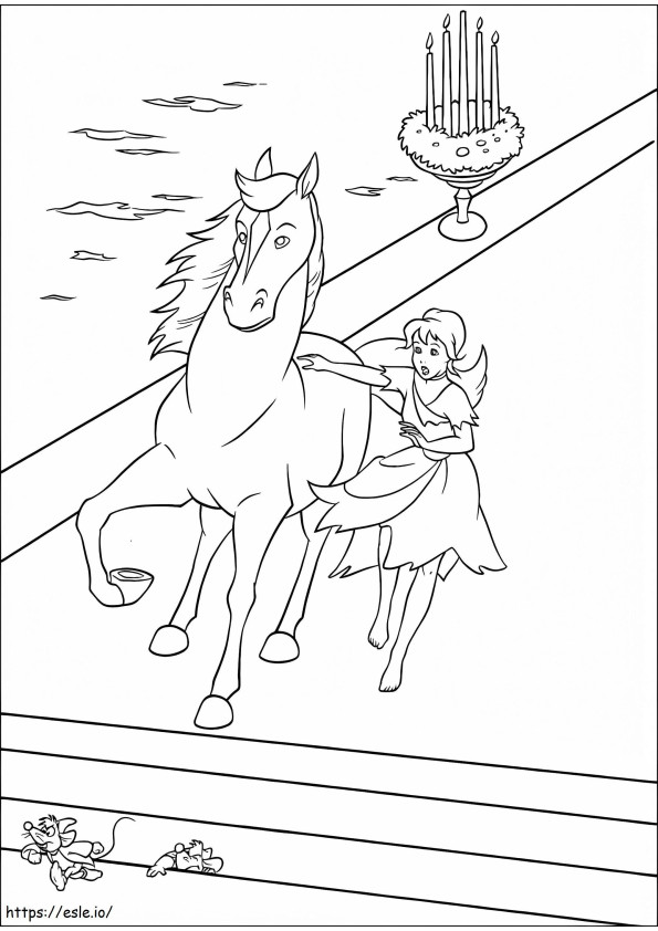 Cinderella With Horse coloring page