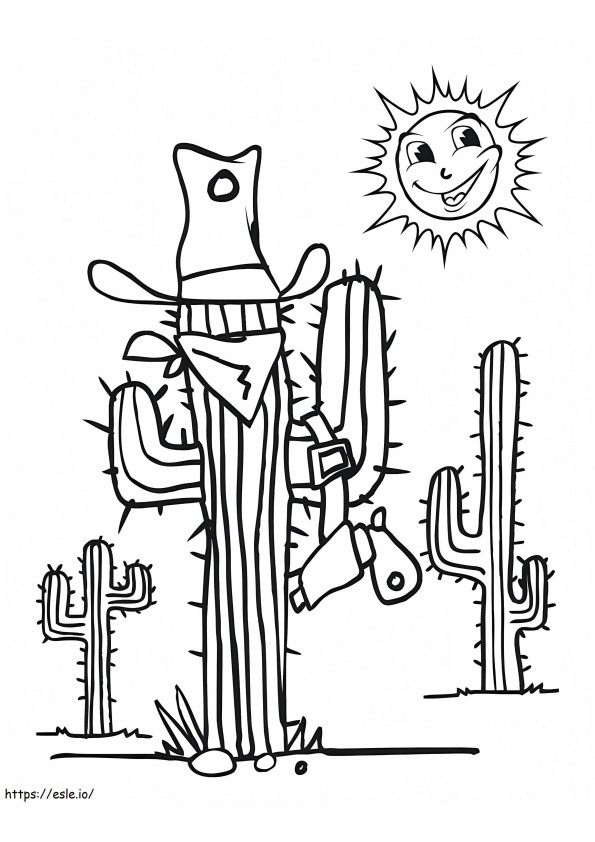 Cartoon Cactus coloring page