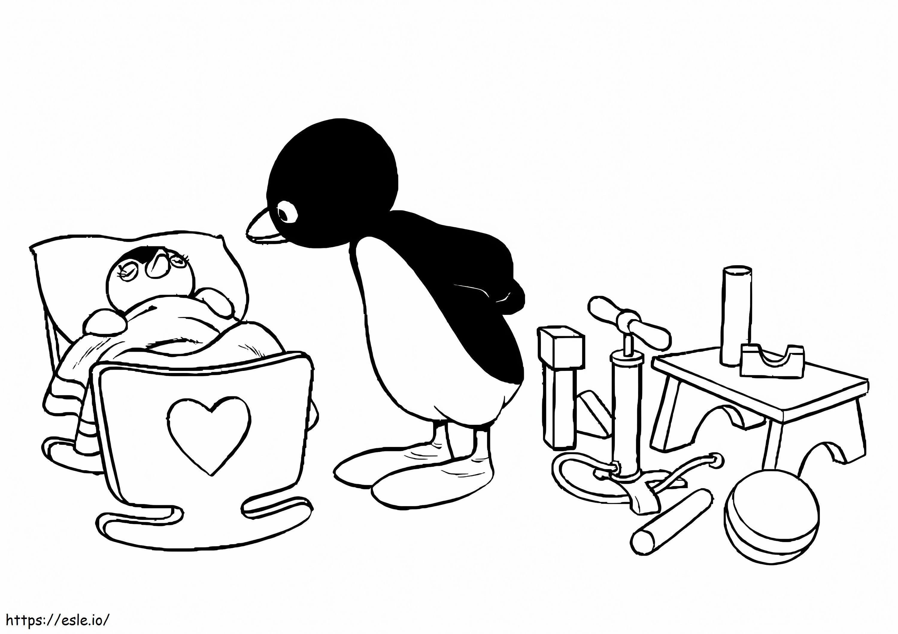 Pingu'yu Yazdır boyama