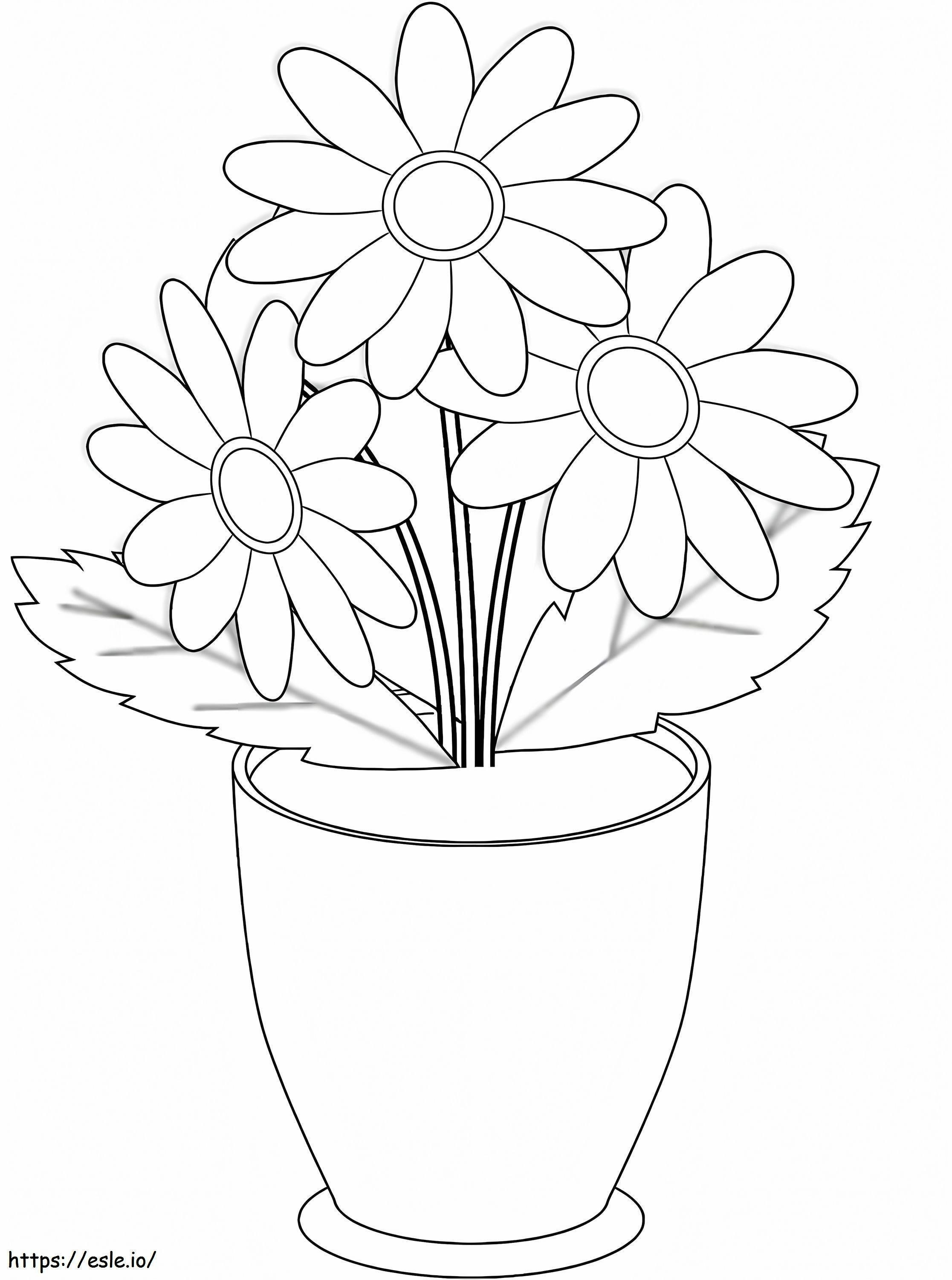 Chrysanthemum Vase coloring page