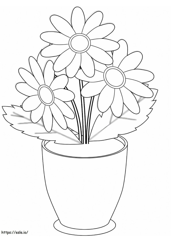 Chrysanthemum Vase coloring page