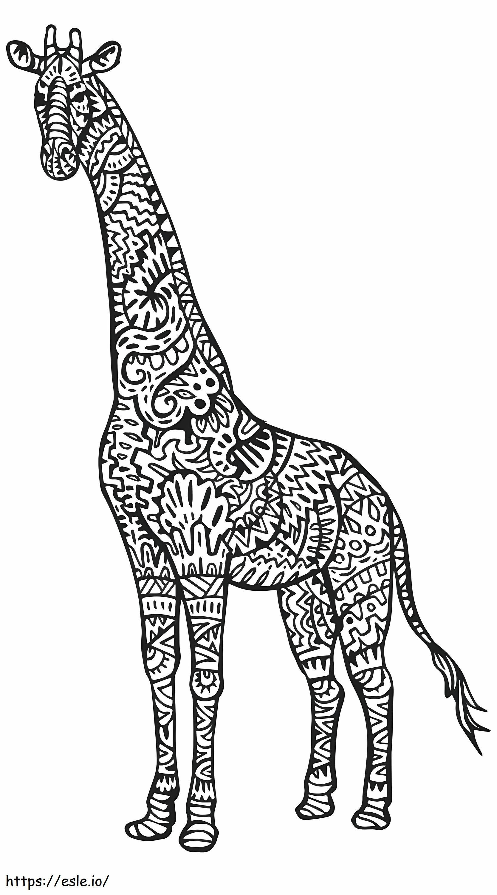 Girafa este pentru adulți de colorat