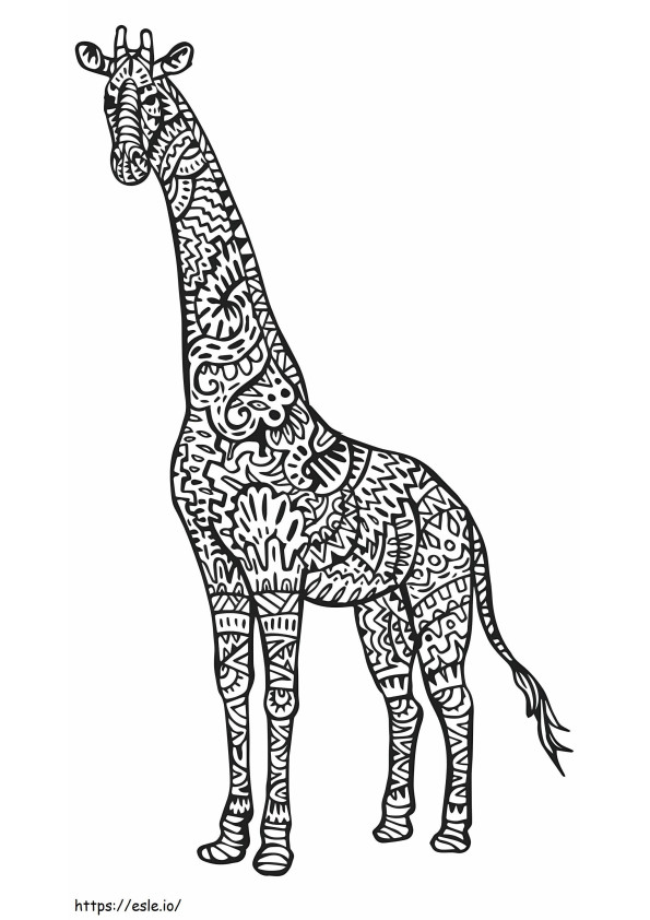 Coloriage La girafe est pour les adultes à imprimer dessin