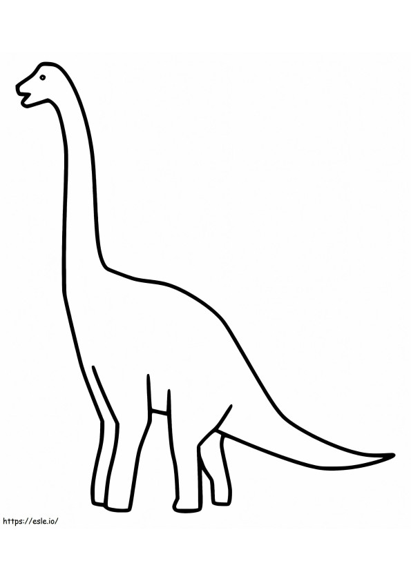 シンプルなブラキオサウルス ぬりえ - 塗り絵