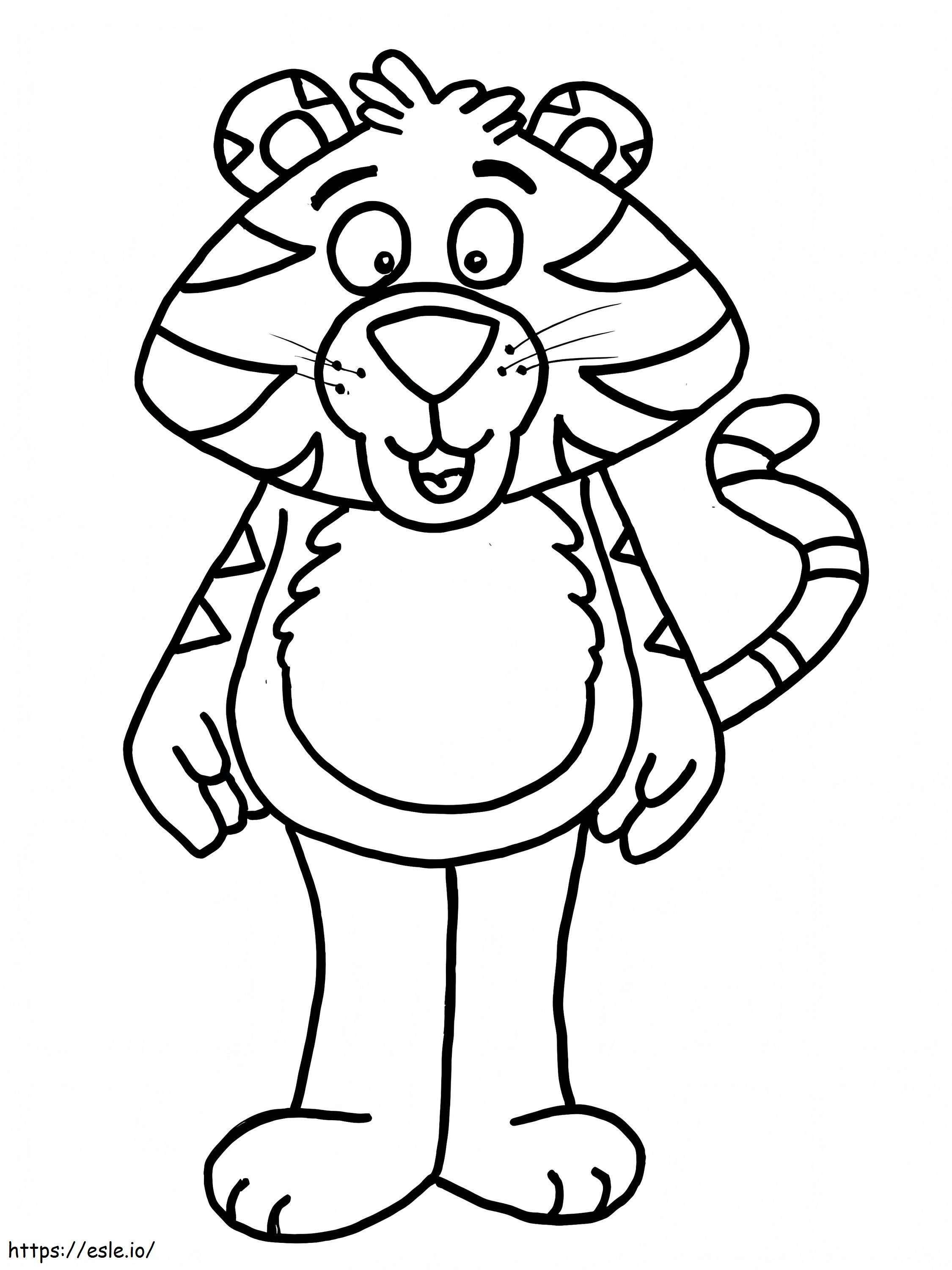 Tigrul de desene animate de colorat