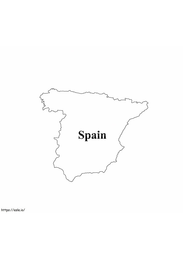 Coloriage Carte de l'Espagne Image HD à colorier à imprimer dessin