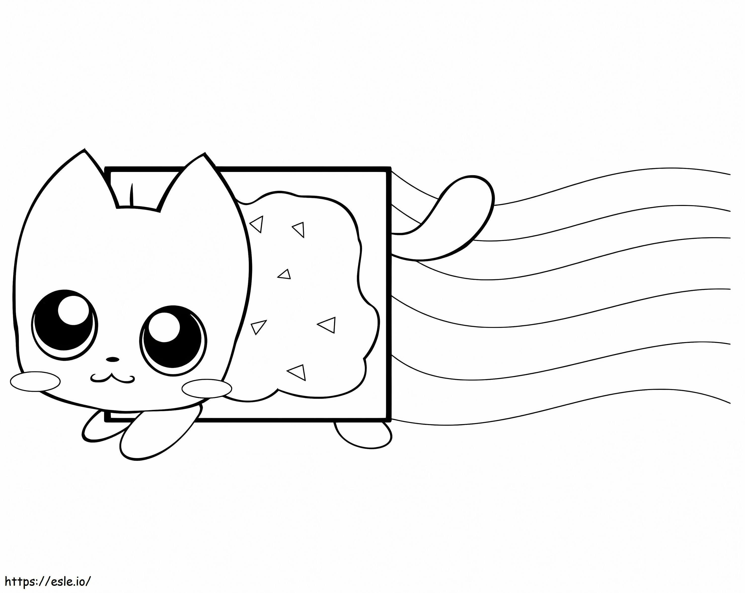 Coloriage Petit chat Nyan mignon à imprimer dessin
