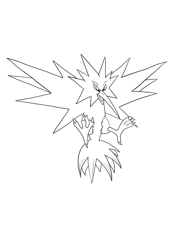 Zapdos free downloading and coloring