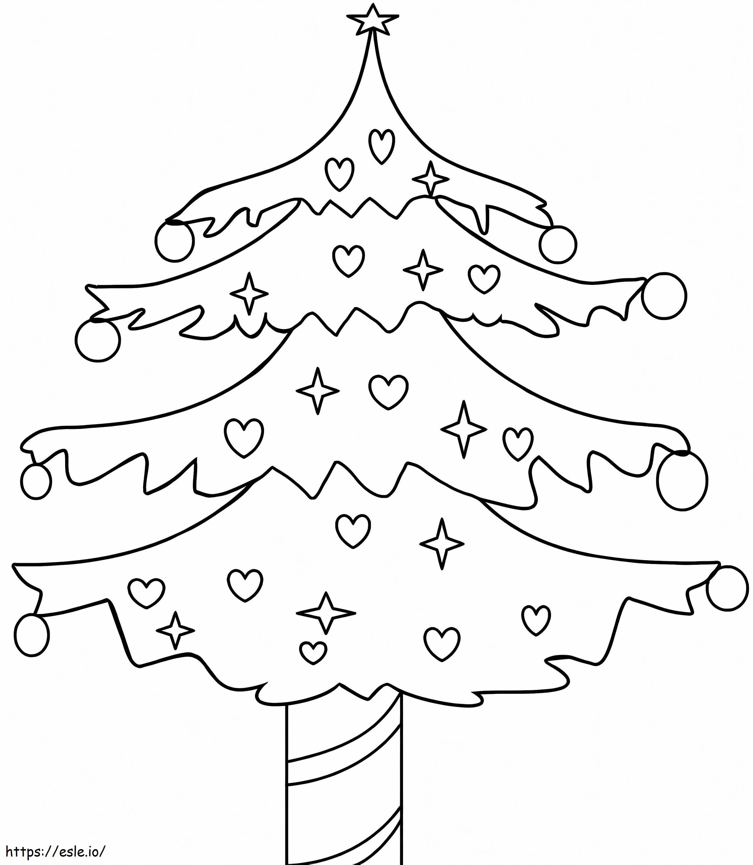 Coloriage Images gratuites d'arbre de Noël à imprimer dessin