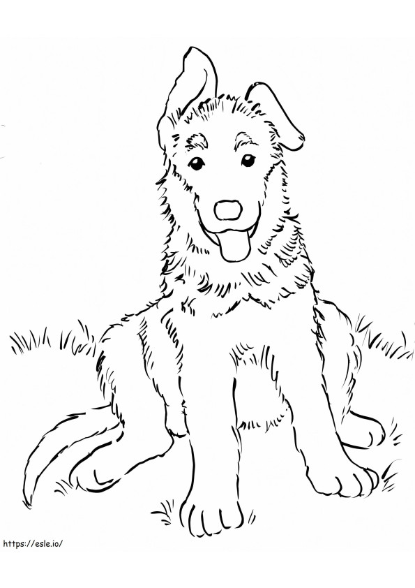 Cute German Shepherd coloring page