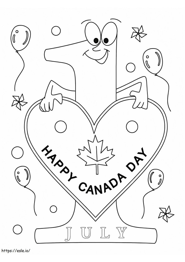 Feliz dia 9 do Canadá para colorir
