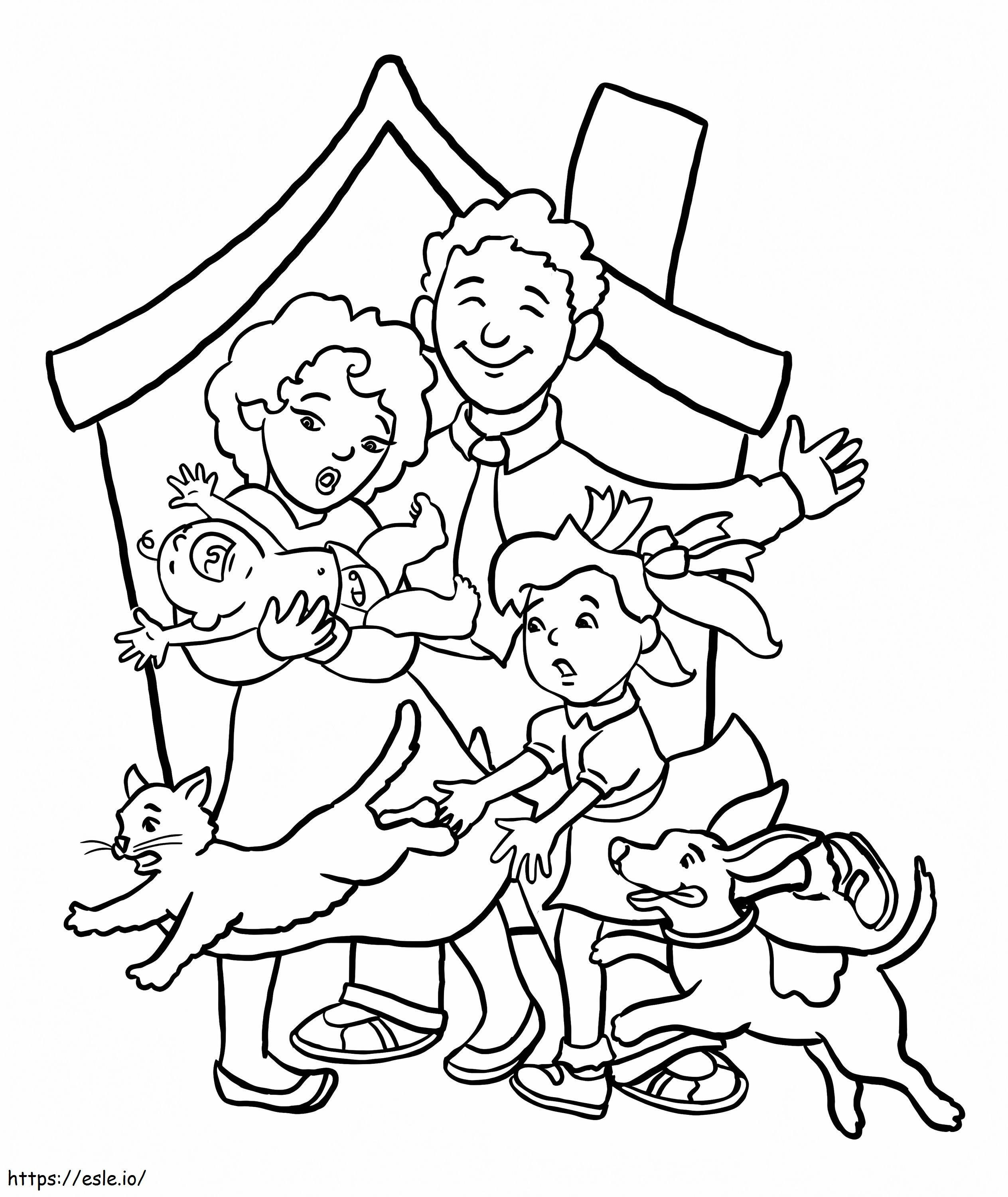 Family And Pet coloring page