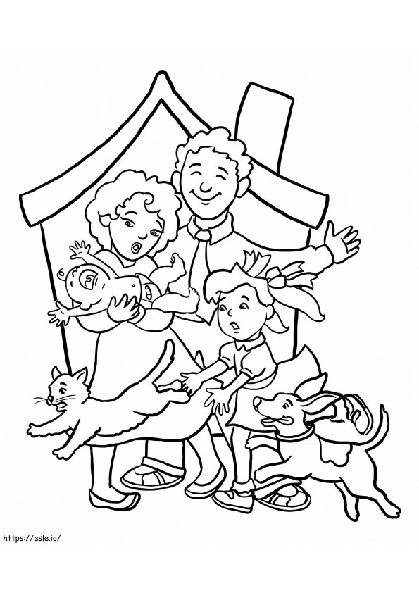 Family And Pet coloring page
