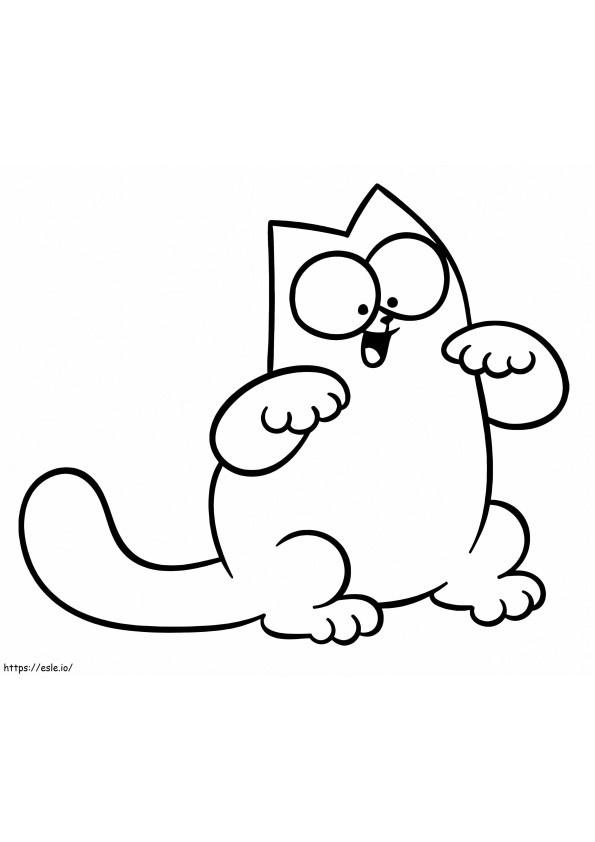 Simons Cat Happy coloring page