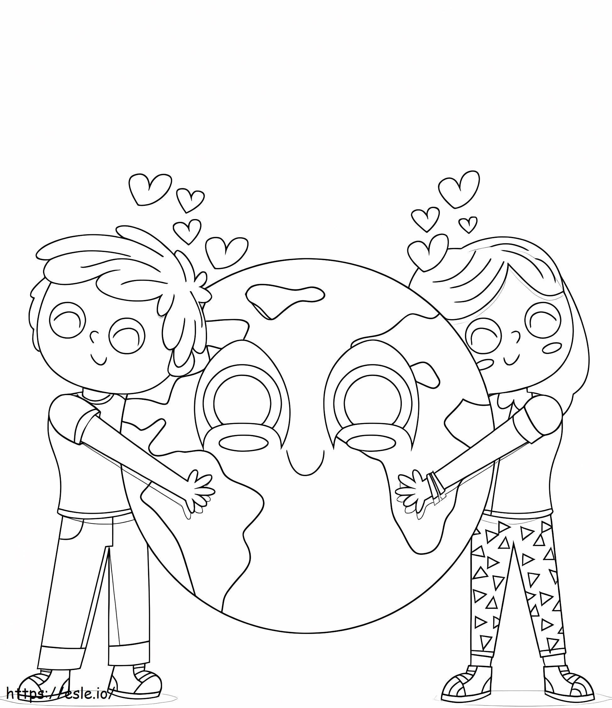 I Love The Earth coloring page
