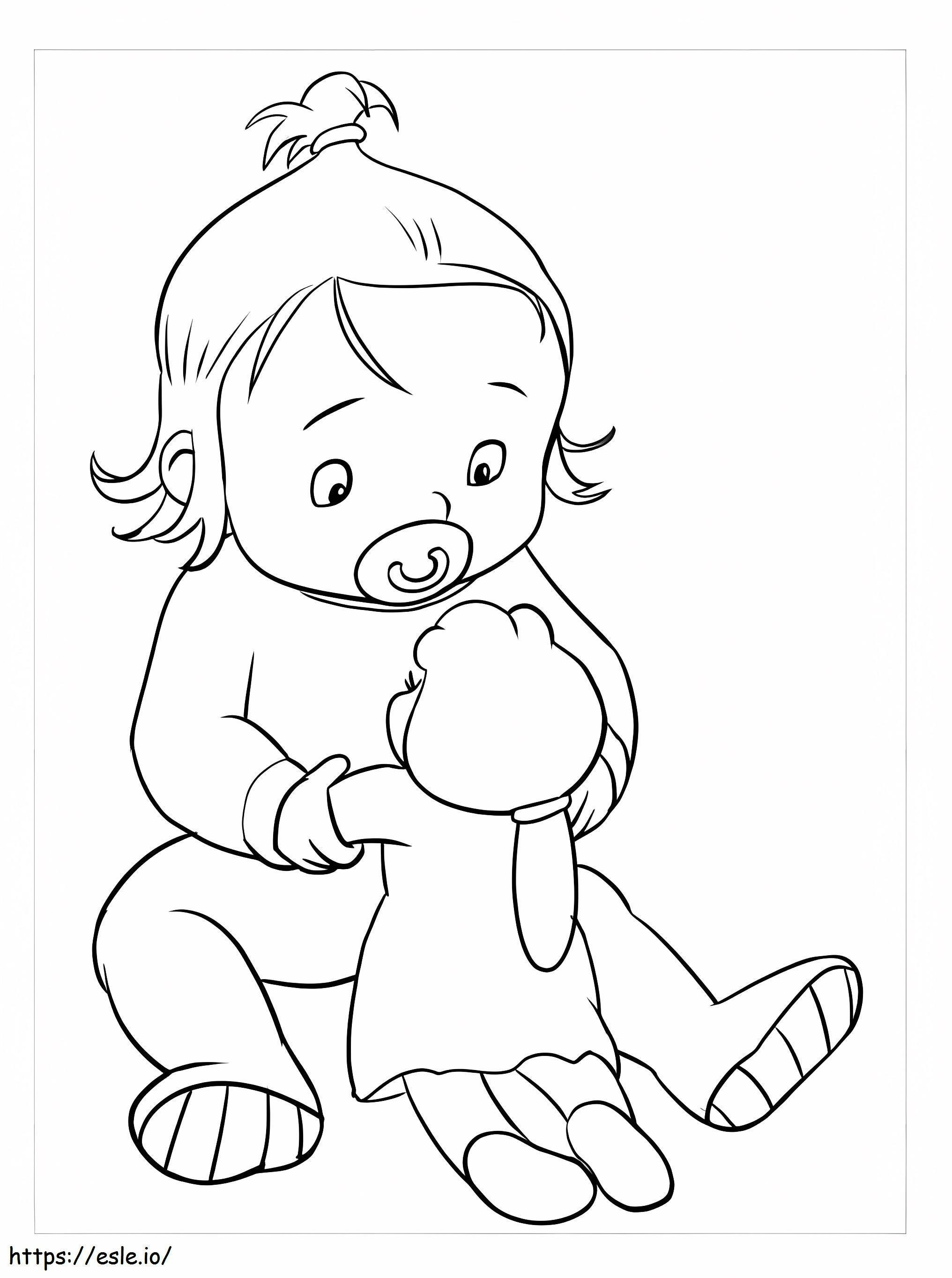 Baby Met Stuk Speelgoed kleurplaat kleurplaat