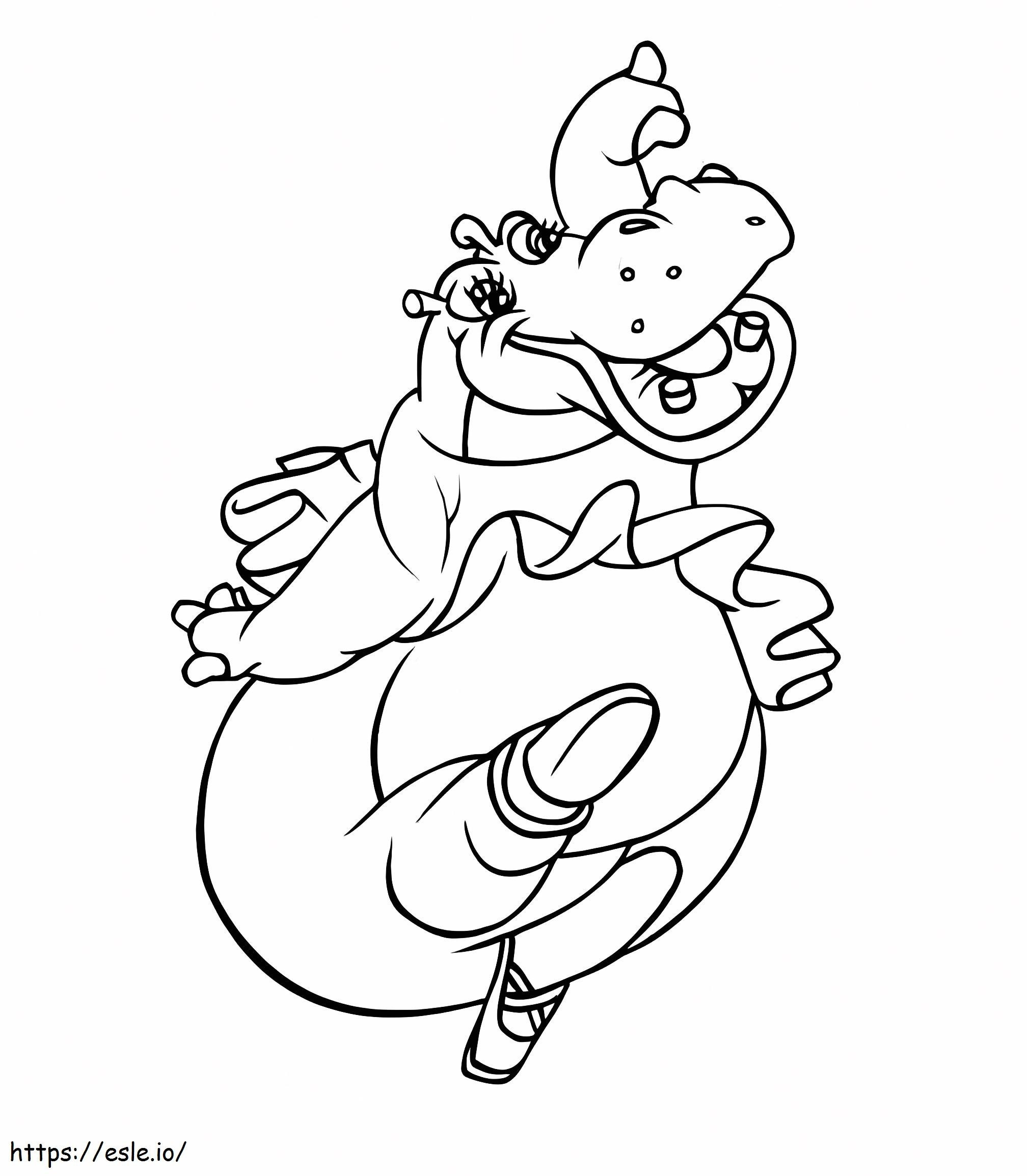 Hippo From Fantasia coloring page