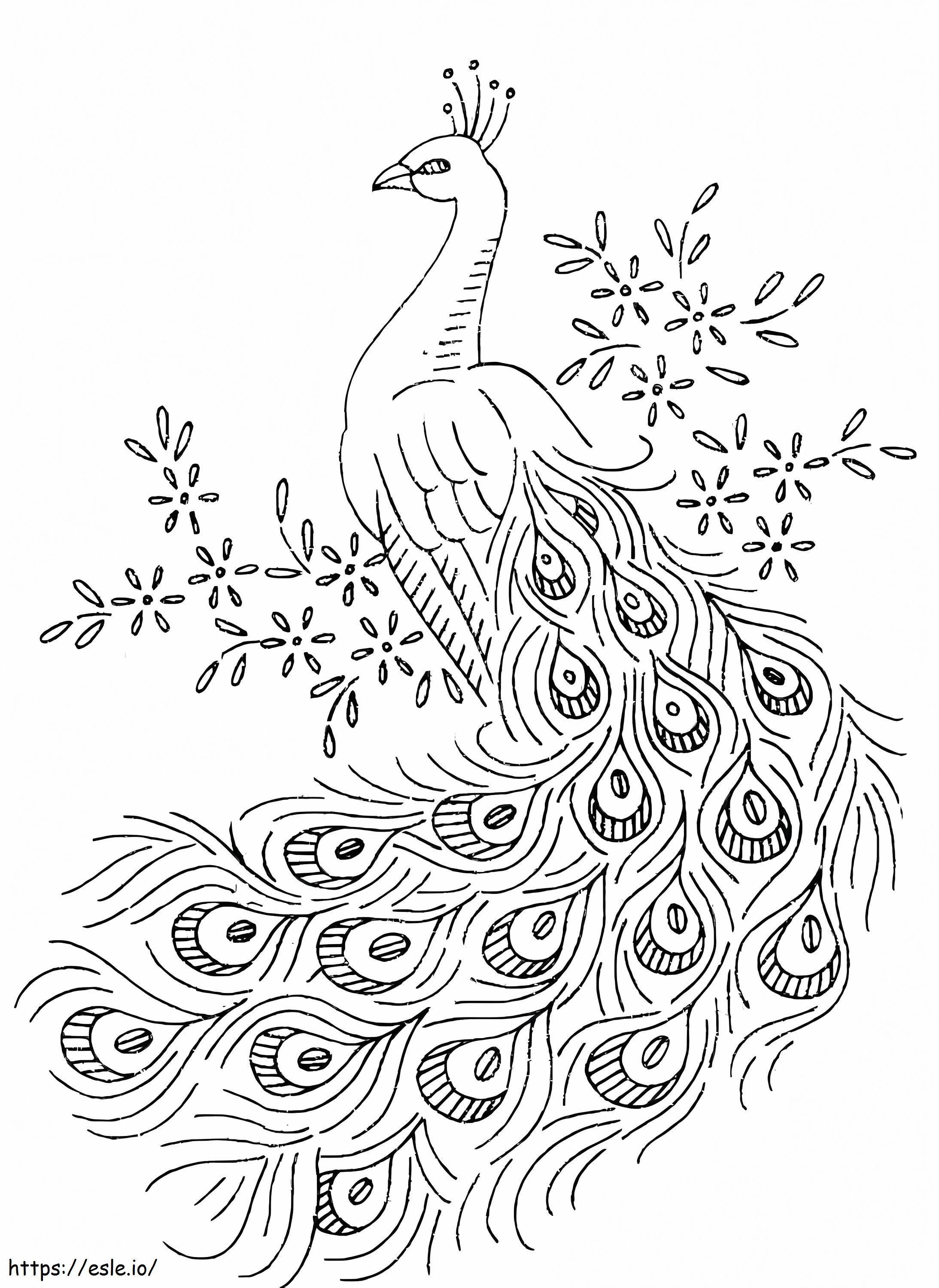 Simple Peacock coloring page