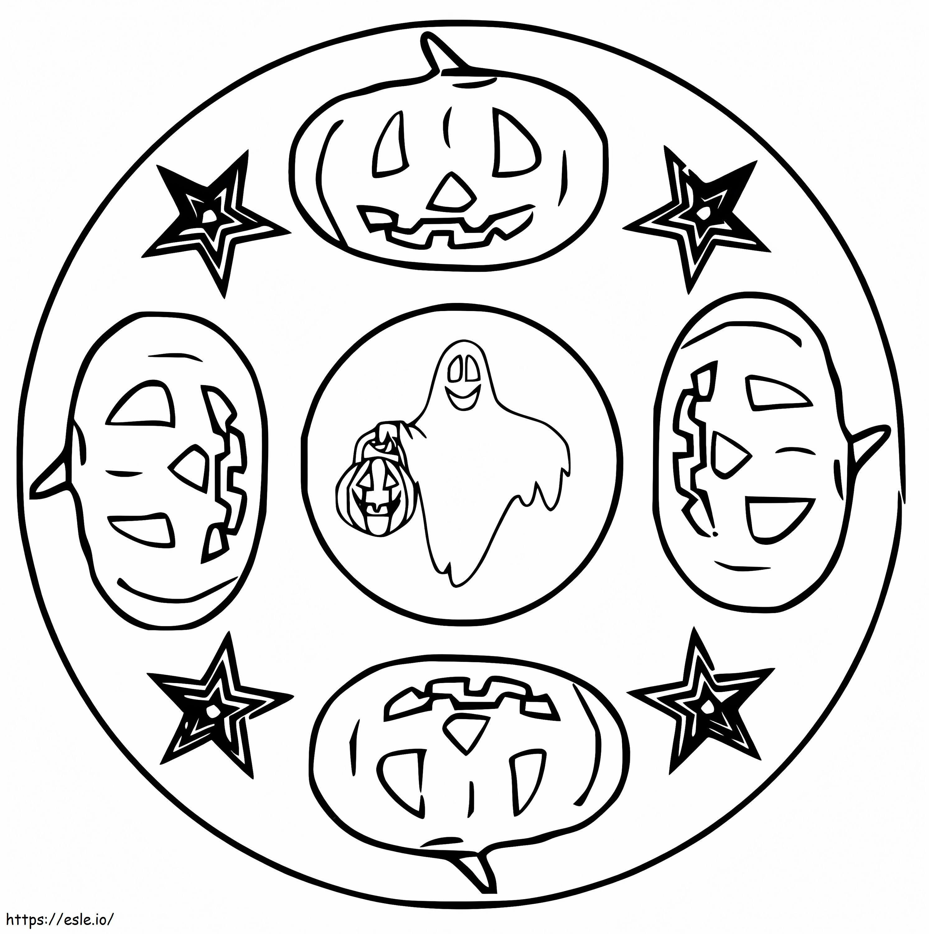Coloriage Mandala d'Halloween 3 à imprimer dessin