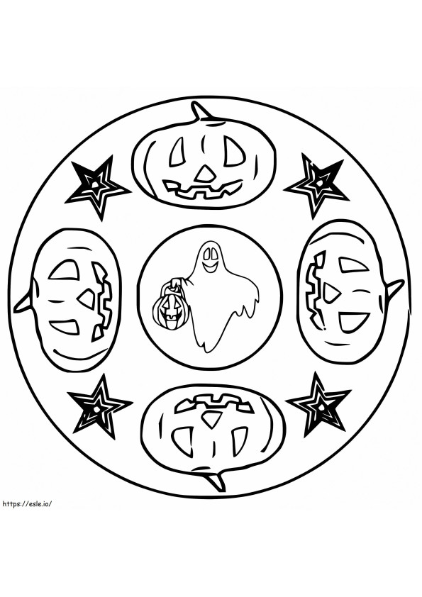 Halloween Mandala 3 värityskuva