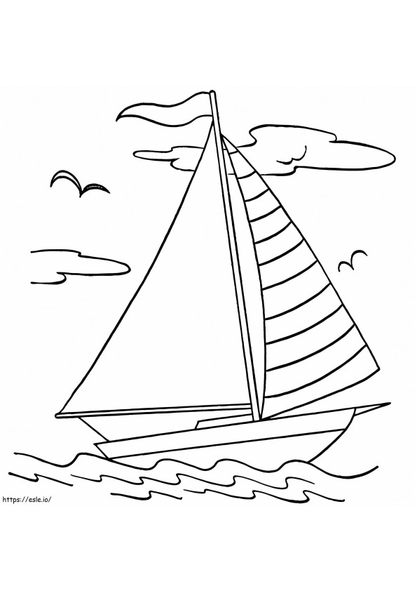 海のヨット ぬりえ - 塗り絵
