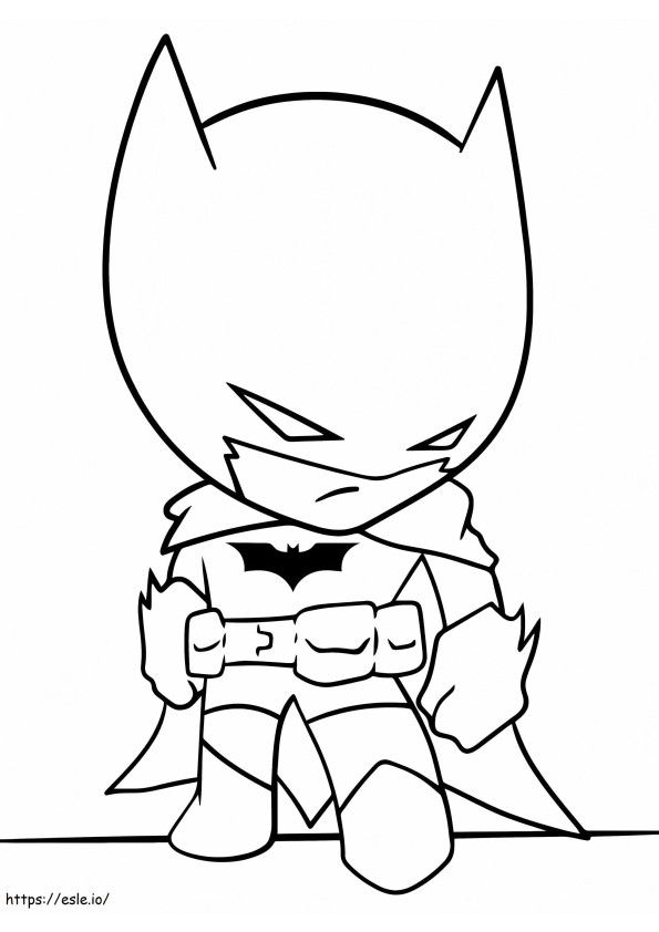 Coloriage Petit Batman en colère à imprimer dessin