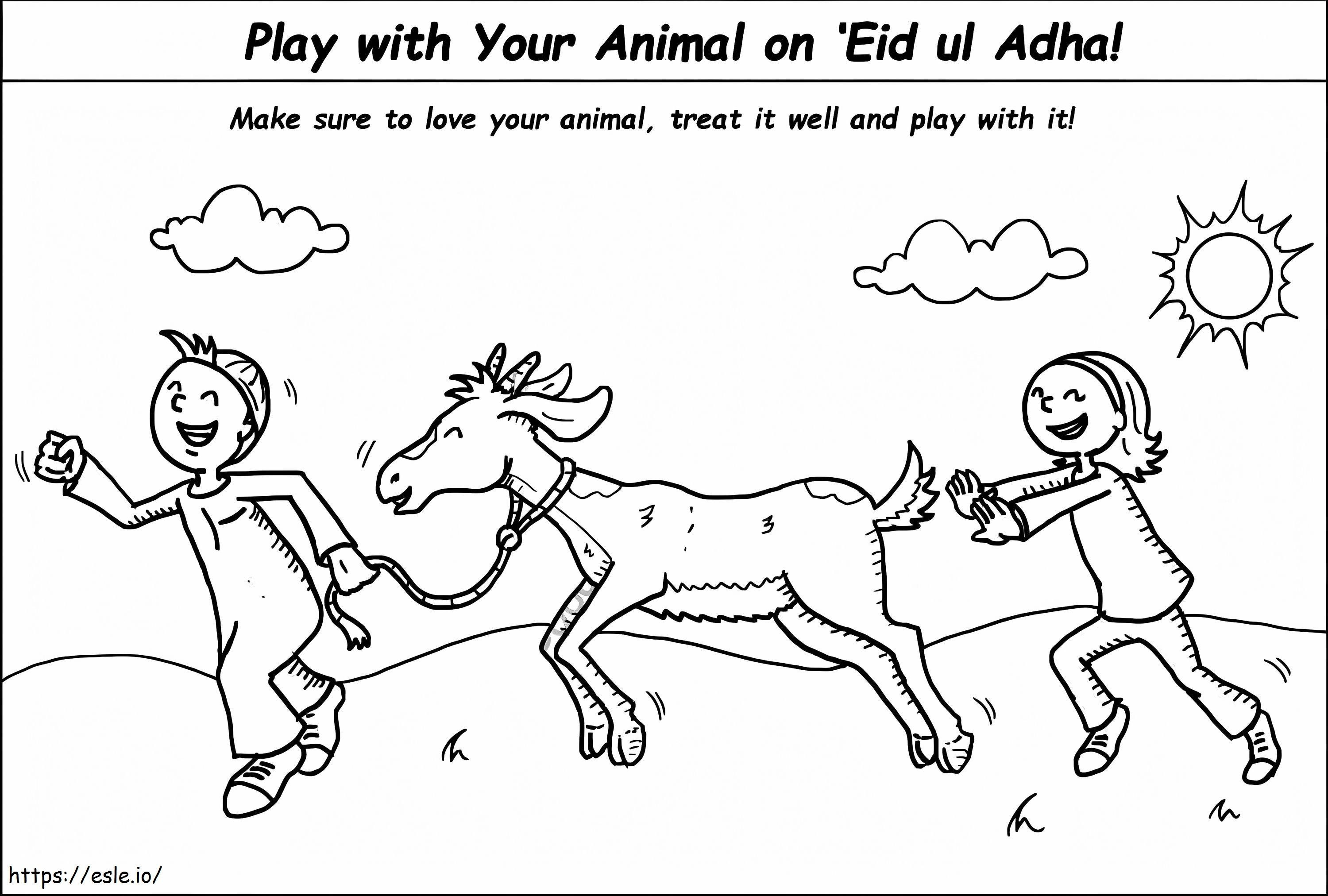 Coloriage À l’occasion de l’Aïd Al-Adha à imprimer dessin