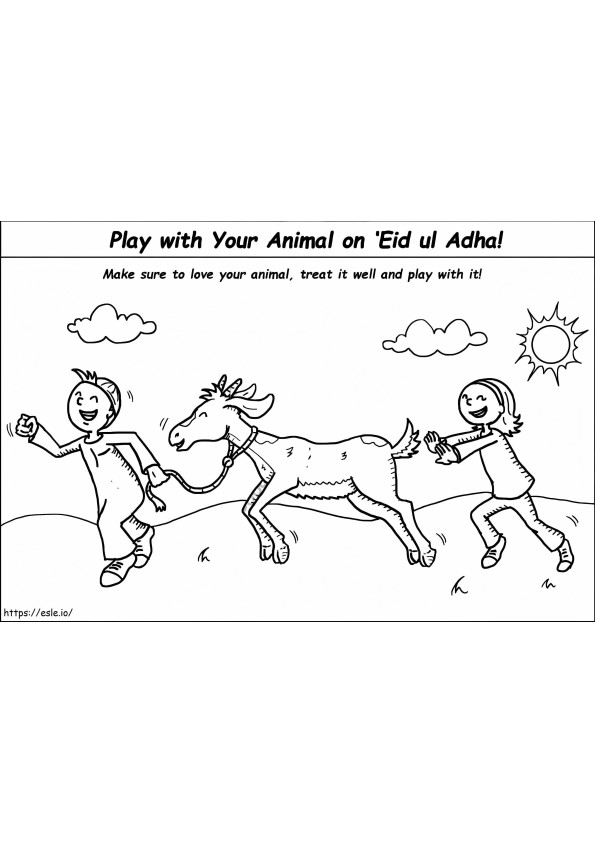 On Eid Al-Adha coloring page