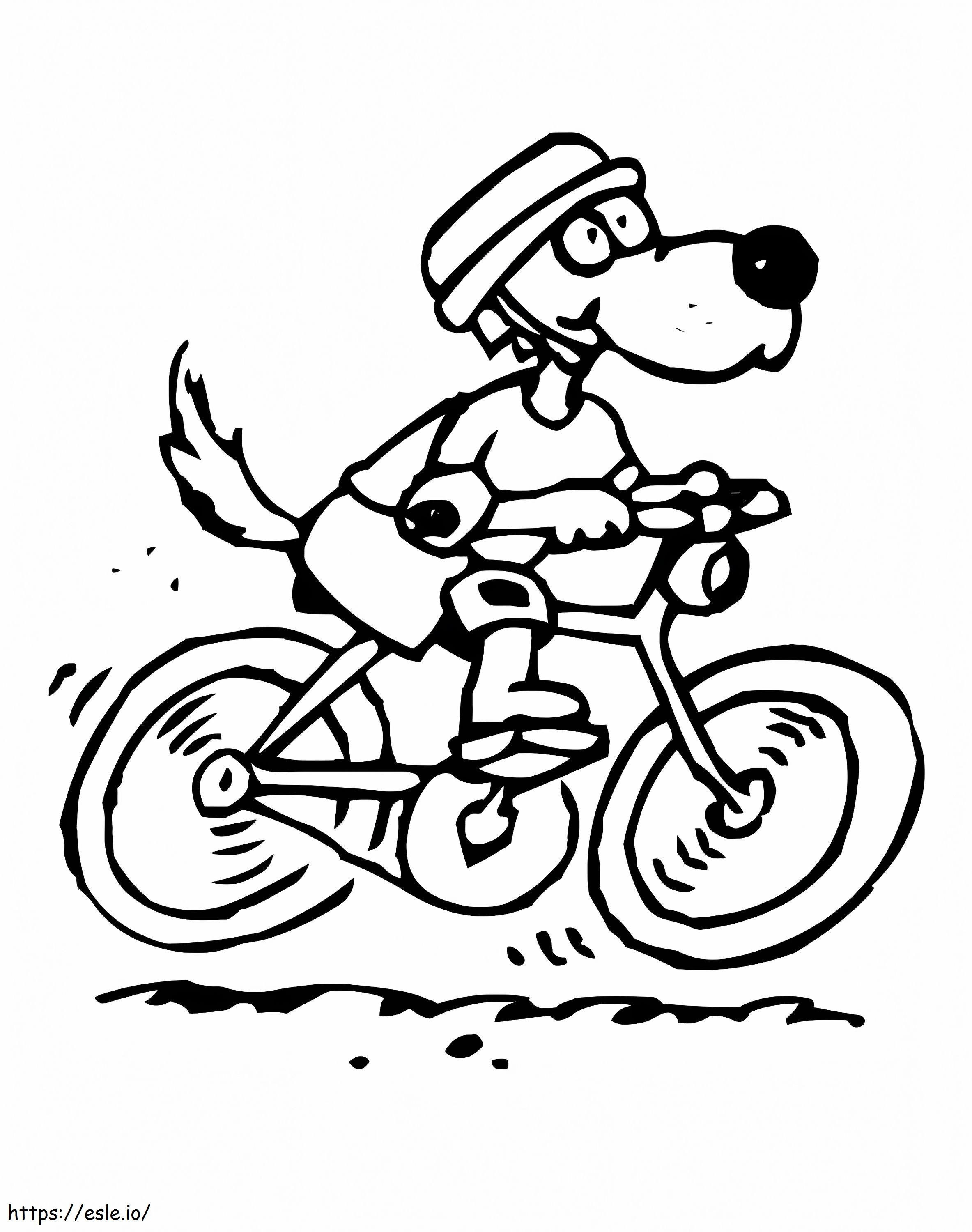 Hund auf einem Fahrrad ausmalbilder