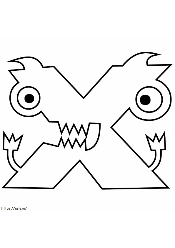 X betű szörny kifestő