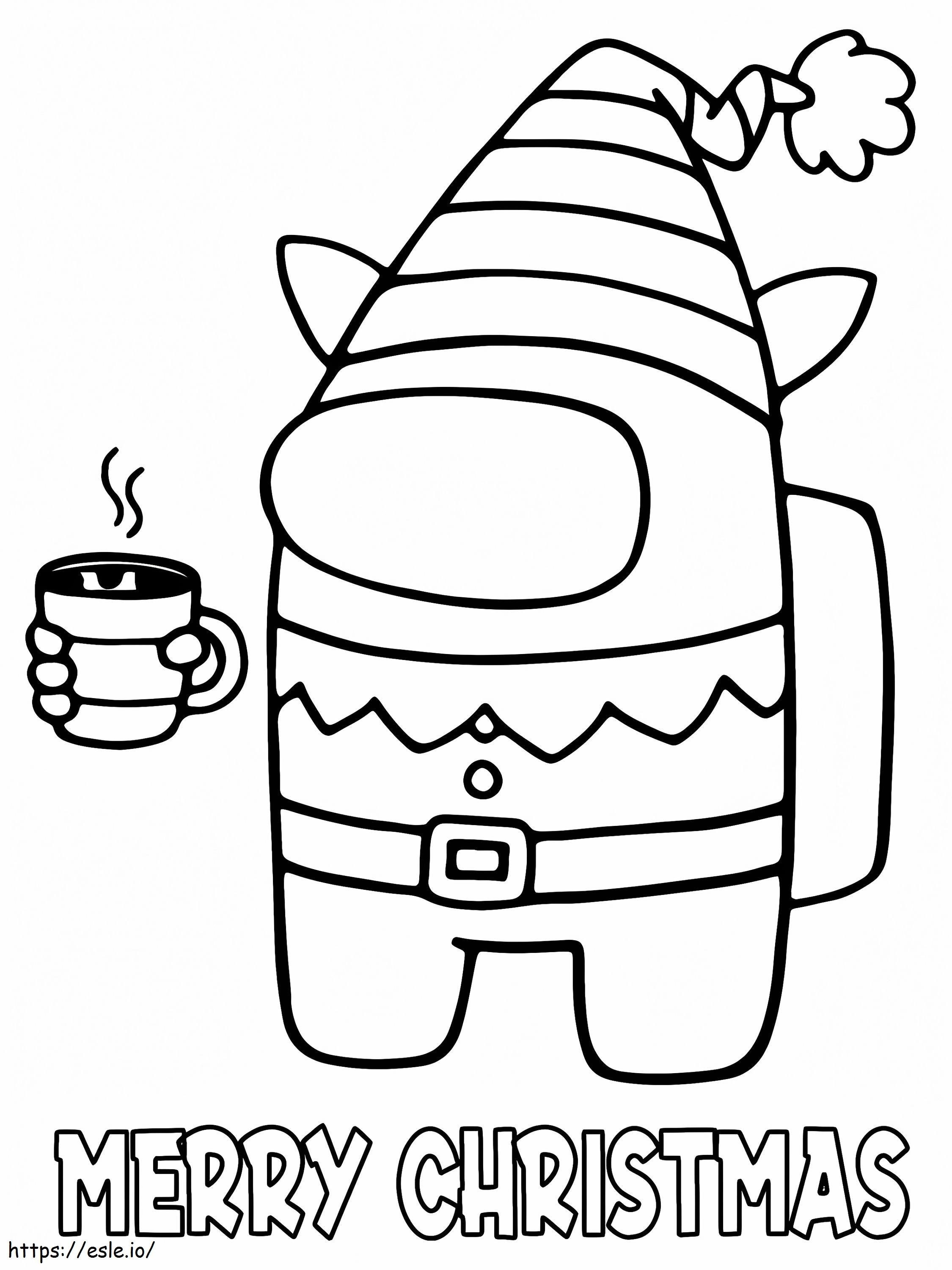 Among Us Merry Christmas Coloring 9 coloring page