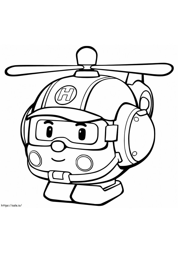 Helly Helicopter coloring page