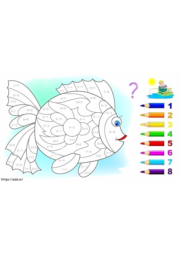 Fish Math coloring page