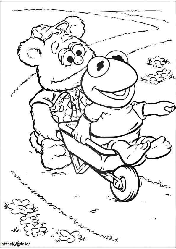Baby Fozzie und Baby Kermit in einem Einkaufswagen