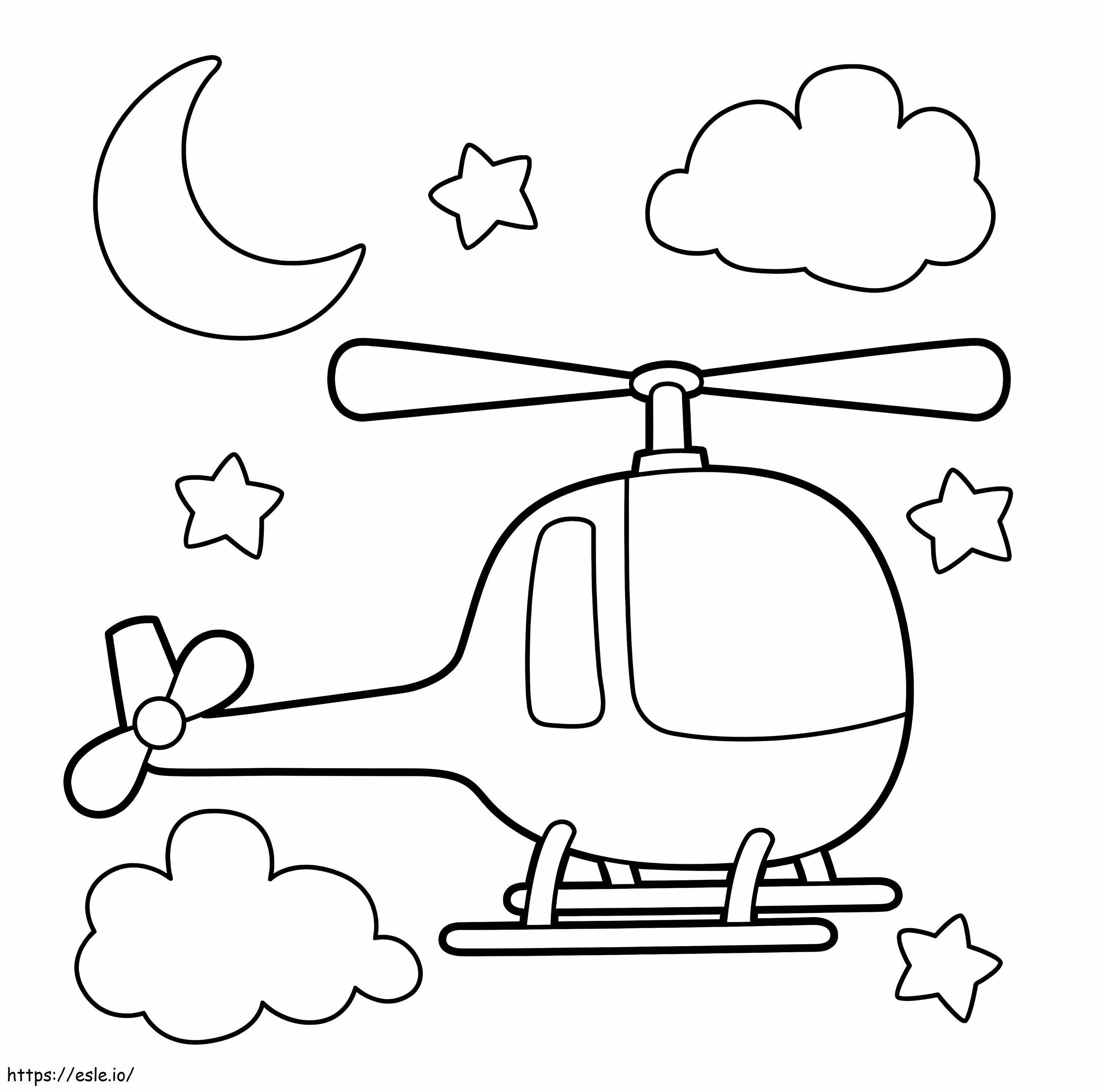 Basic Helicopter coloring page