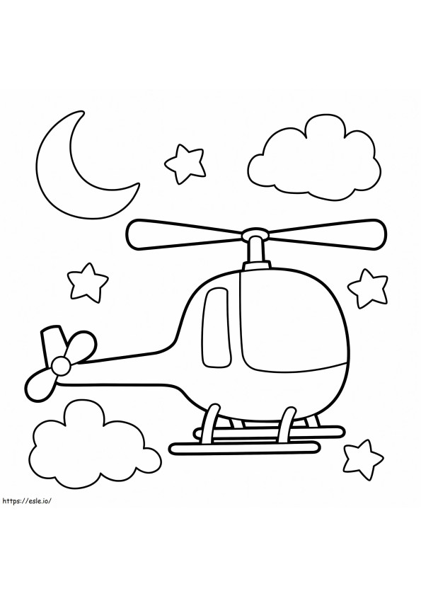 Basic Helicopter coloring page