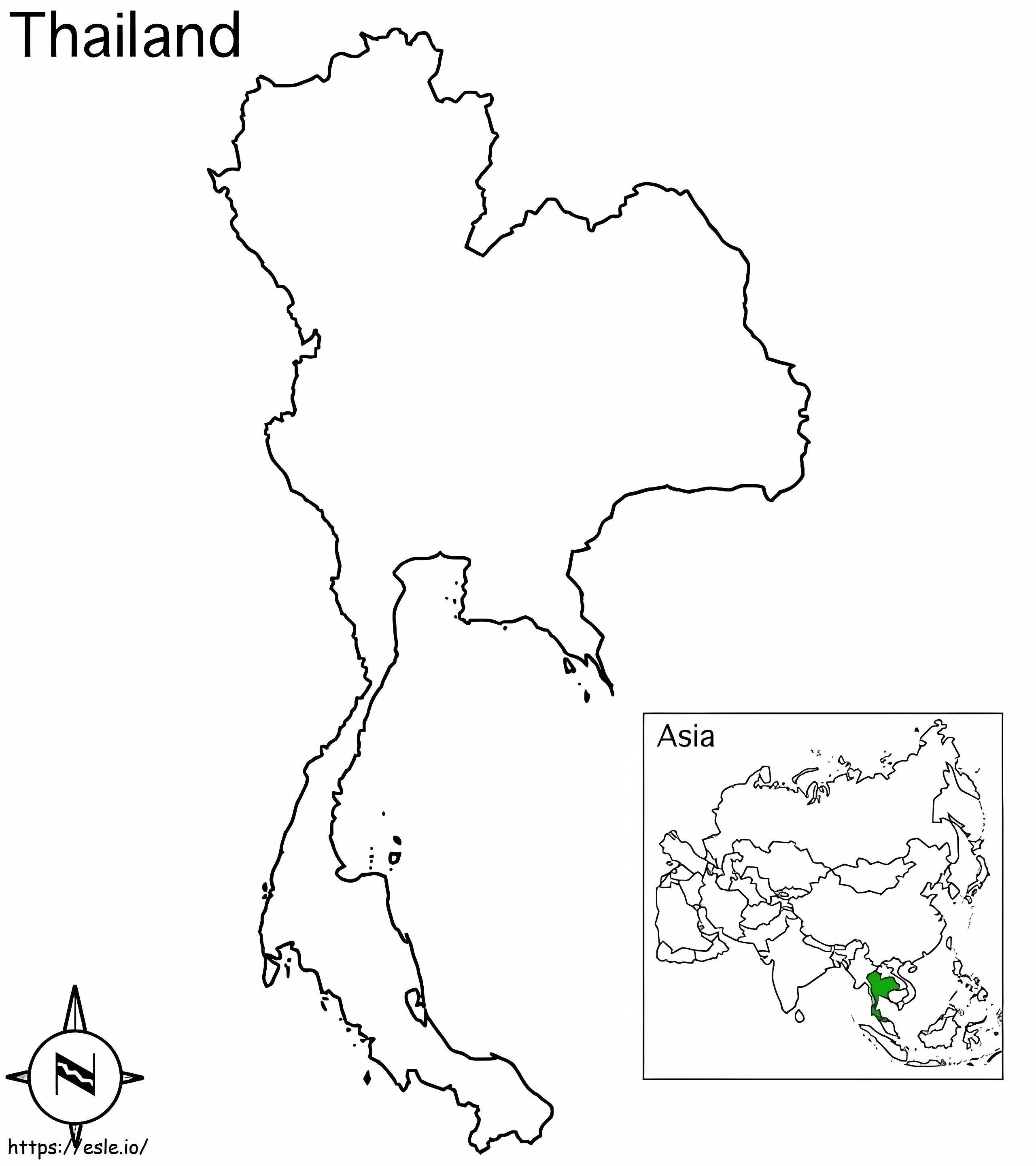 Thailand Map Coloring Page coloring page