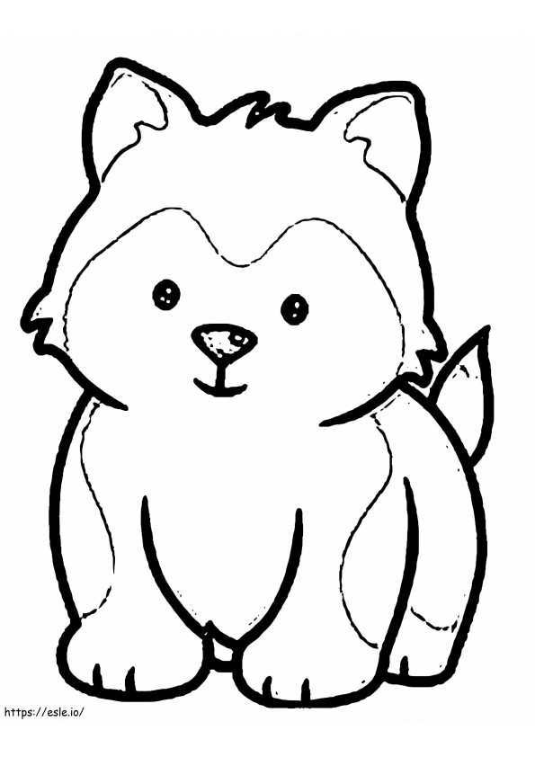 Cute Little Husky coloring page