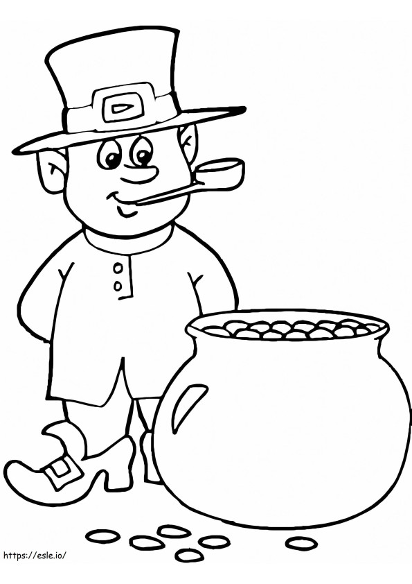 Patrick Pot Of Gold coloring page