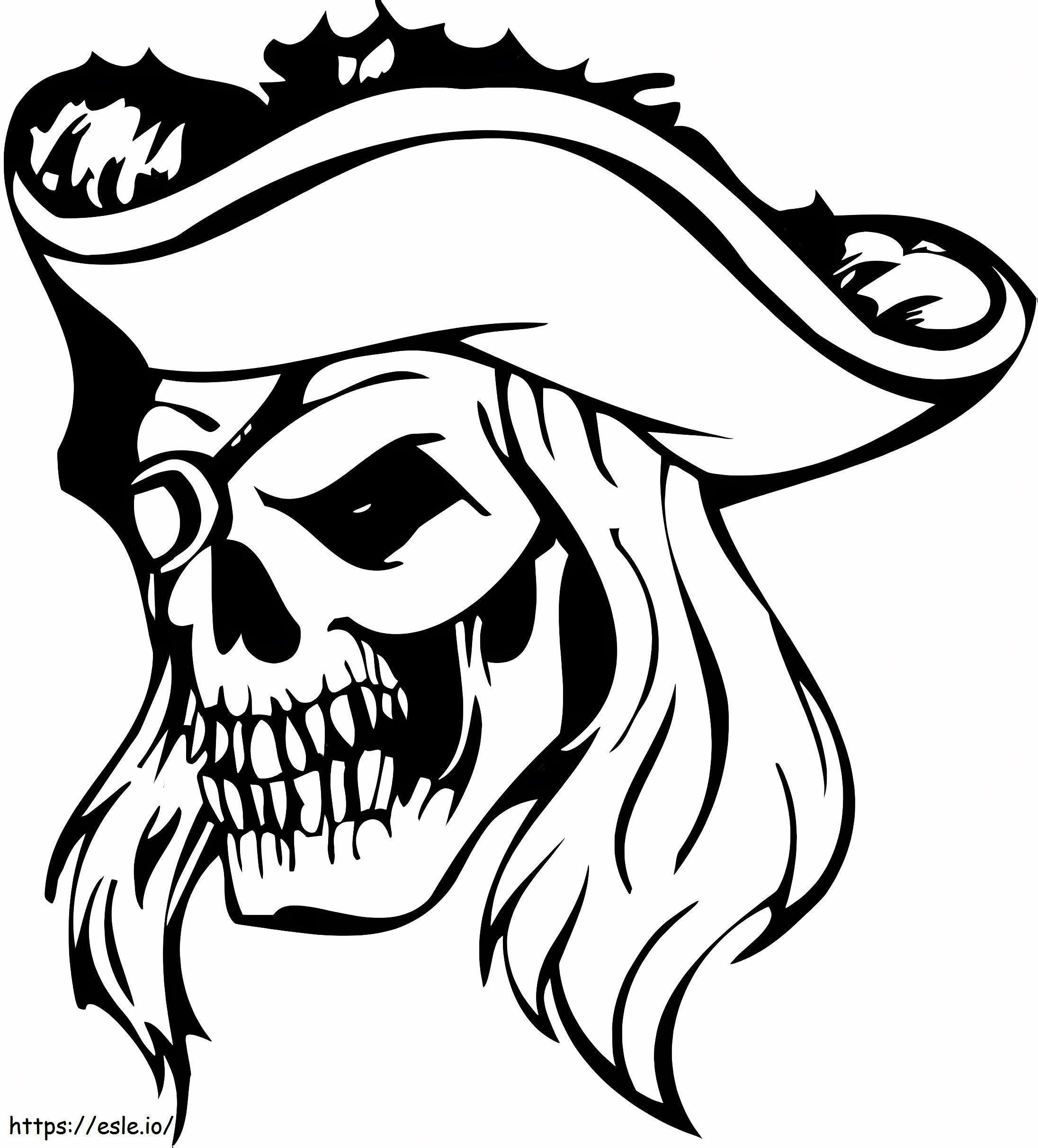Craniu de pirat de colorat
