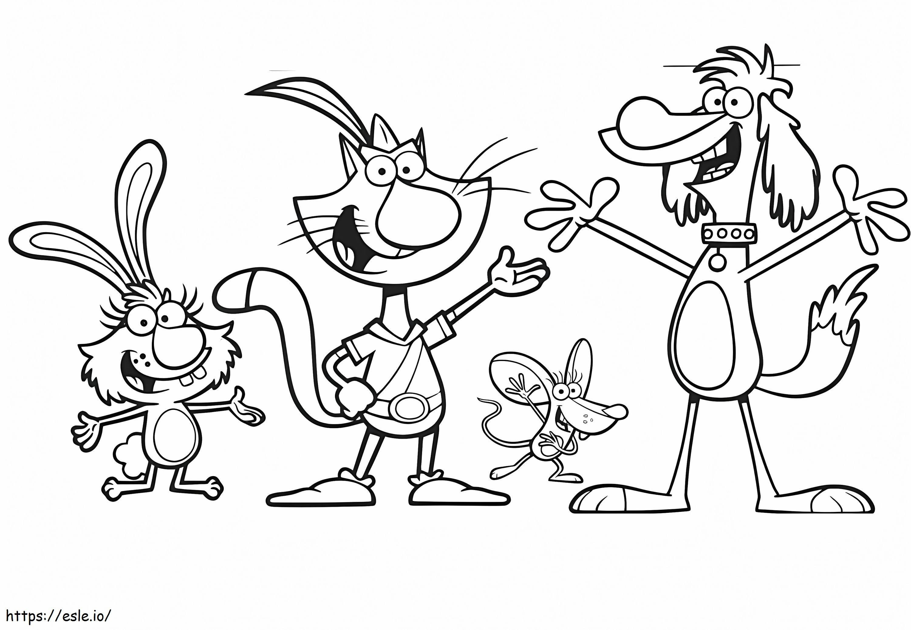 Nature Cats Characters coloring page