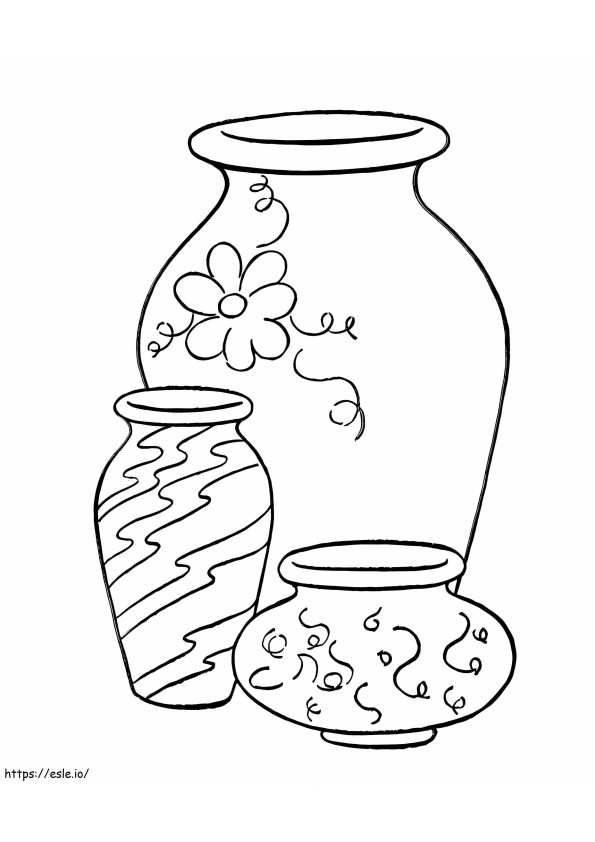 Three Vases coloring page
