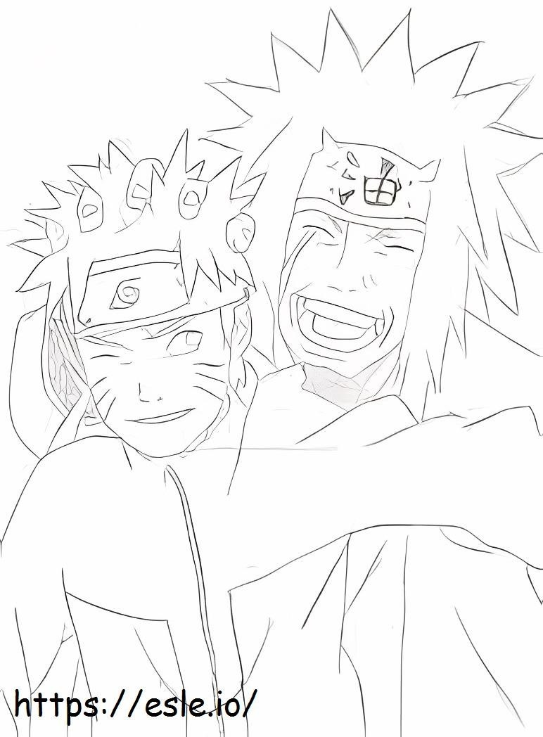 Coloriage Dessiner Jiraiya et Naruto à imprimer dessin