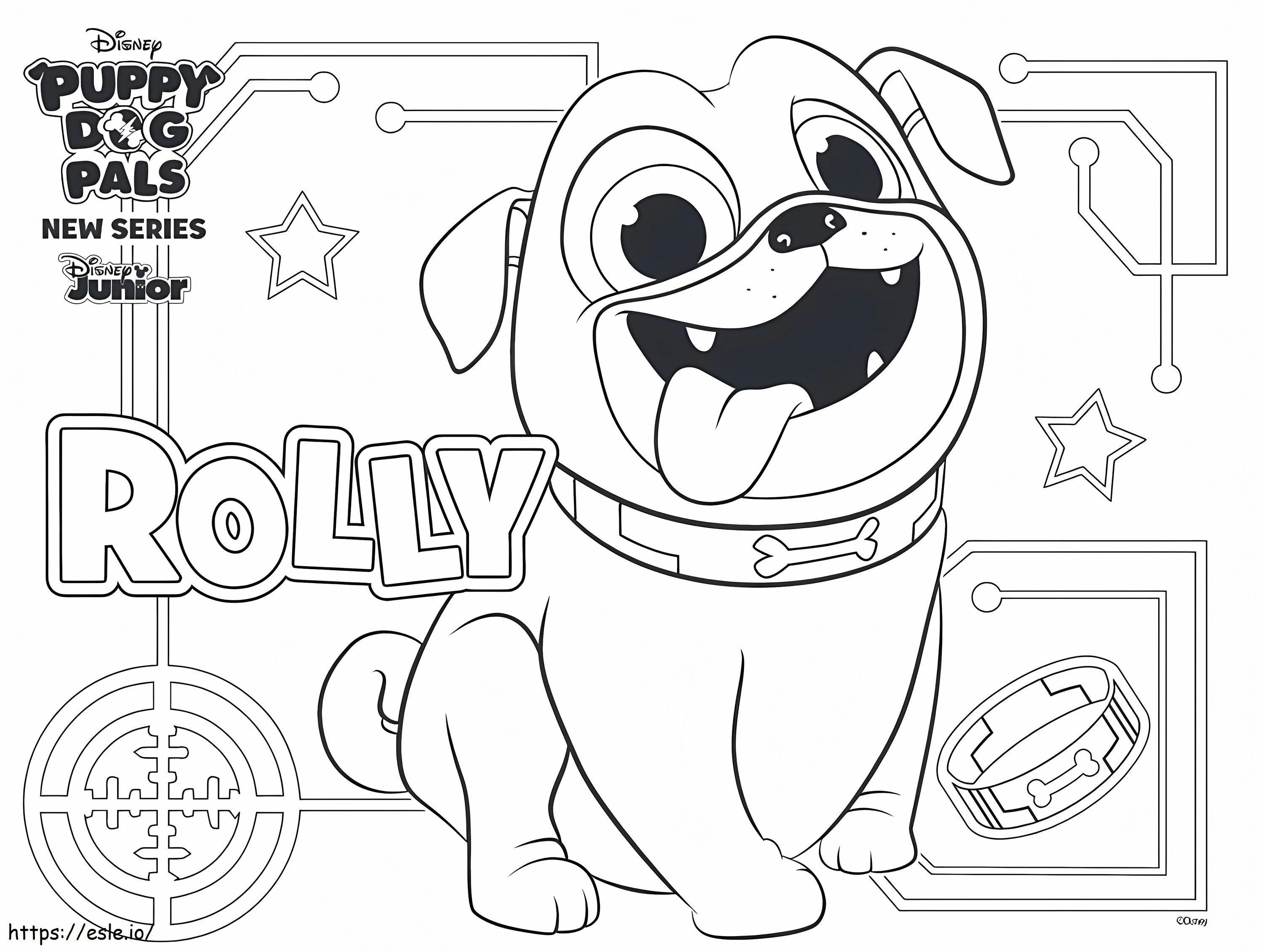 Pagina da colorare divertente di Rolly da colorare